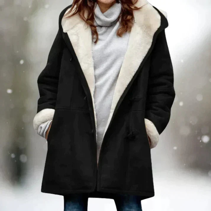Street-Wave Premium Suede Fleece Jacket With Hood For Women Warm Winter All Season Coat