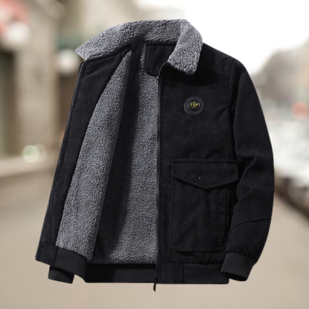 Street-Wave Corduroy Jacket With Cozy Fleece Lining Warm Winter Outerwear For Men And Women