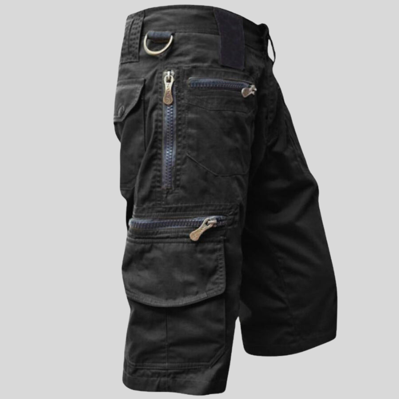 Street-wave Men's Cargo Shorts With Clever Pocket Layout And Invisible Belt Loops For Hiking And Adventure