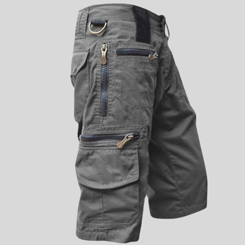 Street-wave Men's Cargo Shorts With Clever Pocket Layout And Invisible Belt Loops For Hiking And Adventure