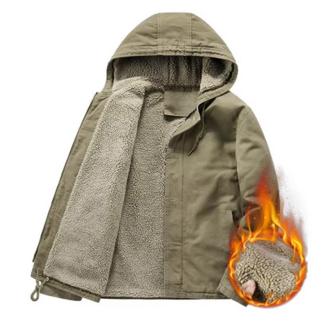 Street-Wave Mens Insulated Cotton Padded Hooded Jacket With Relaxed Fit And Warm Fleece Lining For Winter