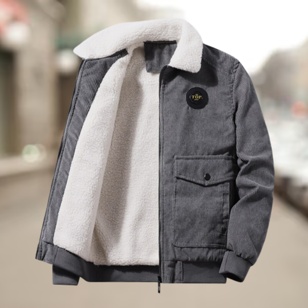 Street-Wave Corduroy Jacket With Cozy Fleece Lining Warm Winter Outerwear For Men And Women