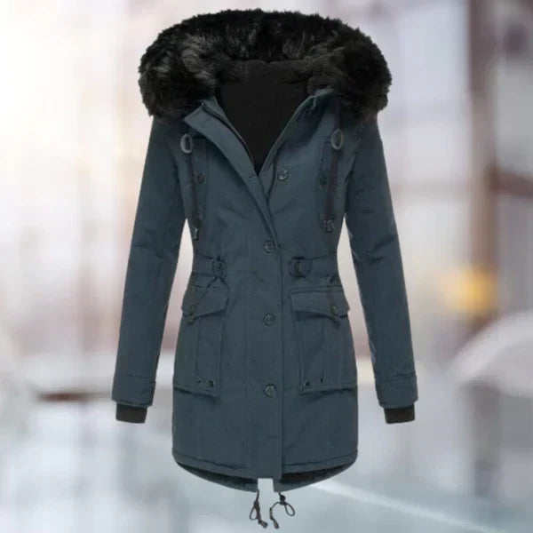 Street-Wave Women's Winter Coat With Fur Trim Warm Cozy Parka For Cold Days All Weather