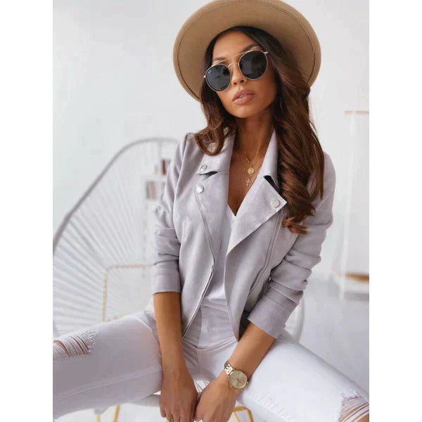 Streetwave Women Suede Jacket Elegant Soft Texture With Front Button Details For Chic Everyday Wear