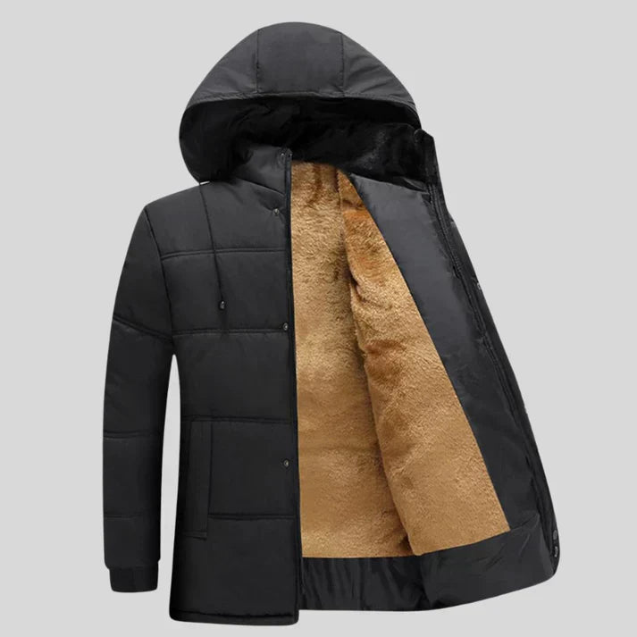Street-Wave Men's Puffer Coat With Cozy Plush Lining Insulated Winter Warmth For Everyday Wear