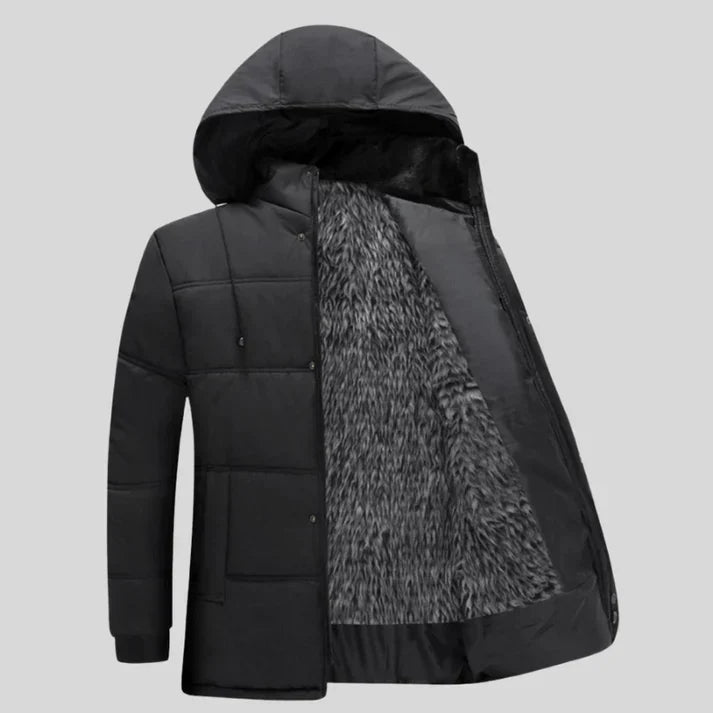 Street-Wave Men's Puffer Coat With Cozy Plush Lining Insulated Winter Warmth For Everyday Wear