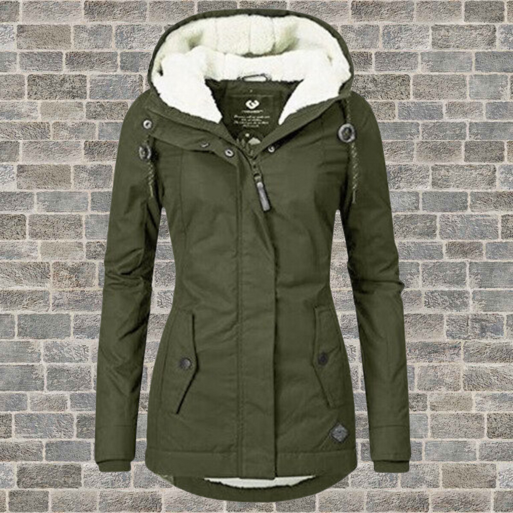 Street-wave Belle Cotton Pleated Hooded Jacket For Women Cozy Stylish Easy Care Outerwear