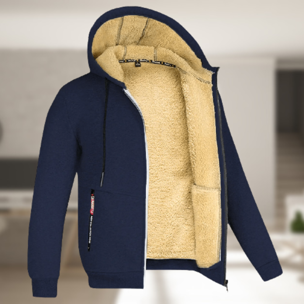Street-Wave Hooded Fleece Winter Jacket For Men Warmth And Cozy Comfort With Soft Lining Everyday Style