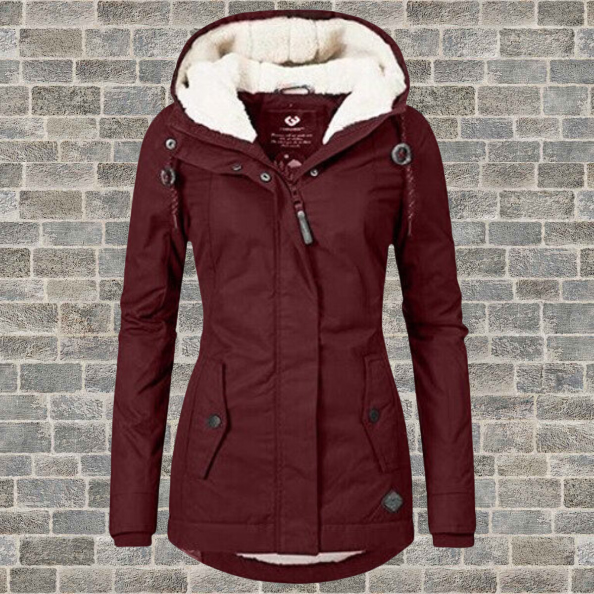 Street-wave Women's Winter Jacket With Hood Lambswool Cotton Blend Ultra Warm Cozy Fit