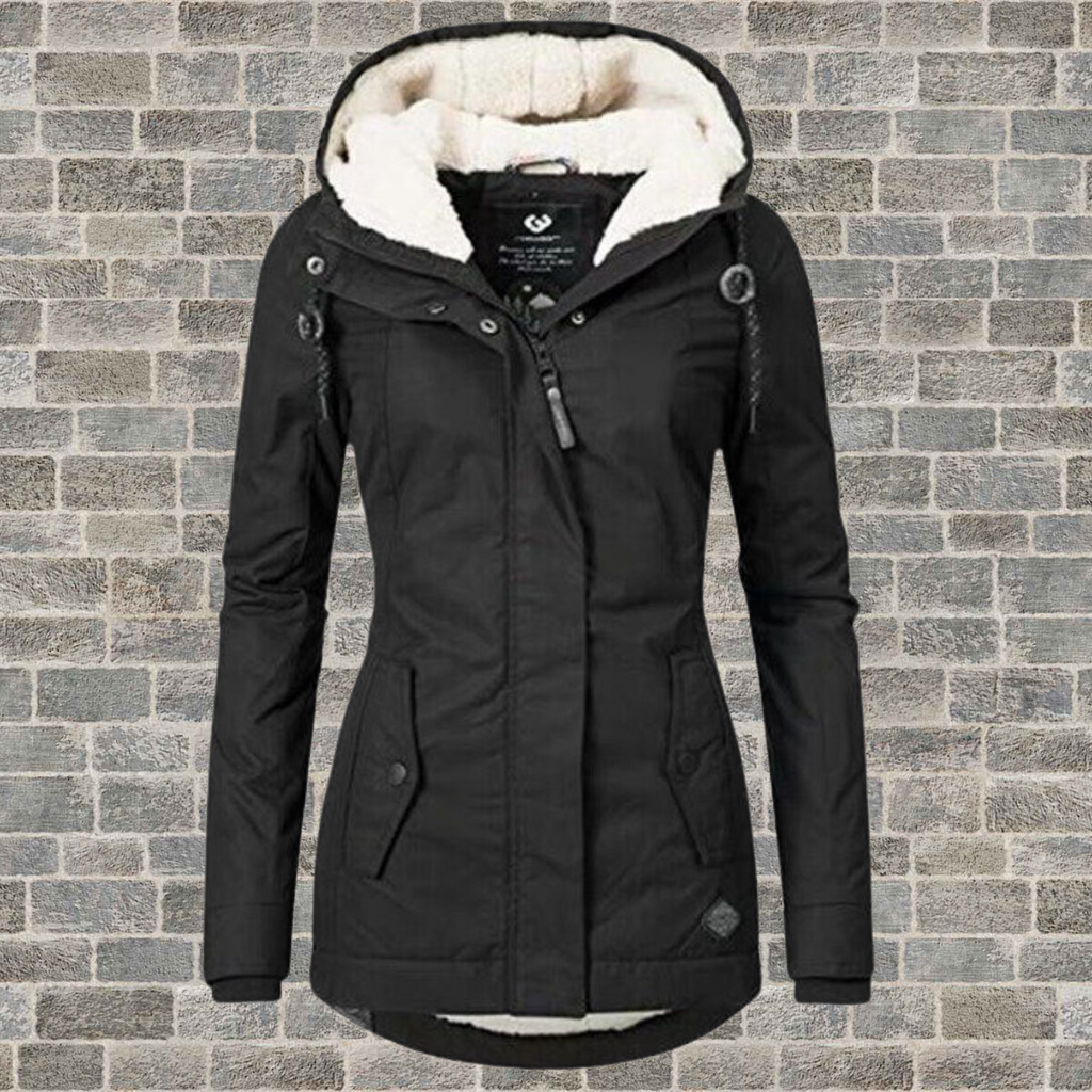 Street-wave Belle Cotton Pleated Hooded Jacket For Women Cozy Stylish Easy Care Outerwear