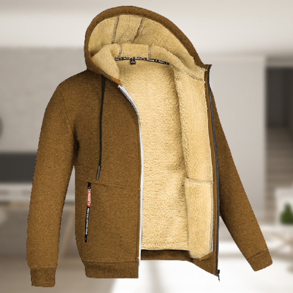 Street-Wave Hooded Fleece Winter Jacket For Men Warmth And Cozy Comfort With Soft Lining Everyday Style