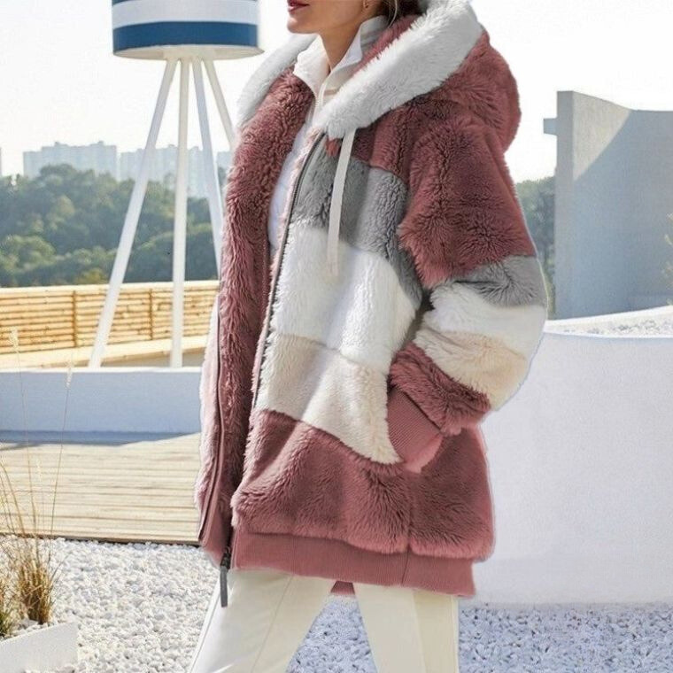 Street-wave Oversized Fleece Jacket for Women Cozy Warmth Plush Comfort Trendy Casual Outerwear