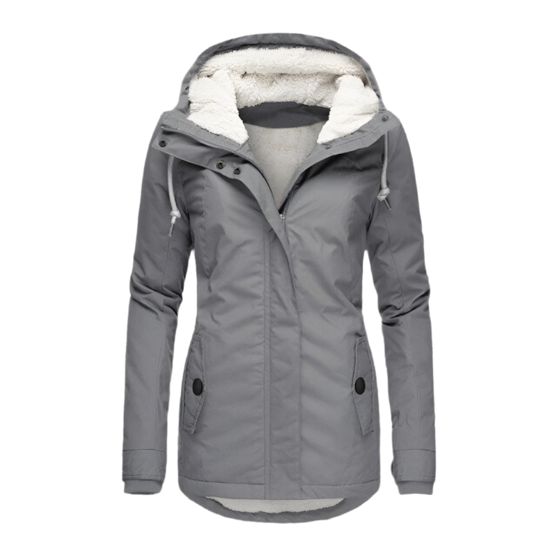 Street-wave Women's Hooded Insulated Winter Coat With Fleece Lining Cozy And Tailored