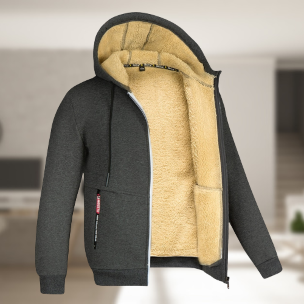 Street-Wave Hooded Fleece Winter Jacket For Men Warmth And Cozy Comfort With Soft Lining Everyday Style