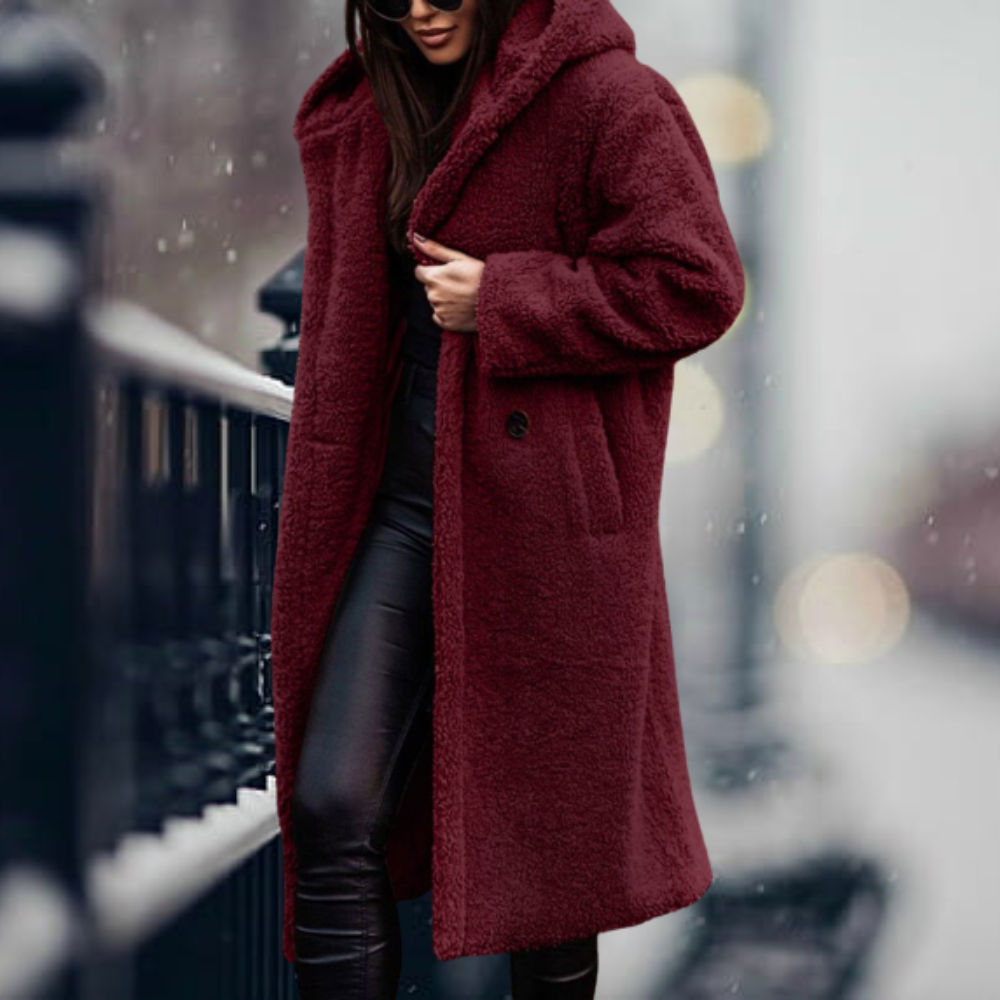 Street Wave Faux Fur Coat With Hood Luxurious Warmth For Fashionable Women Everyday Style