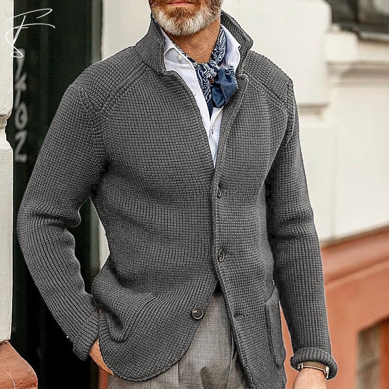 Pierre Cotton Structured Knit Cardigan for Men Premium Comfort and Versatile Style