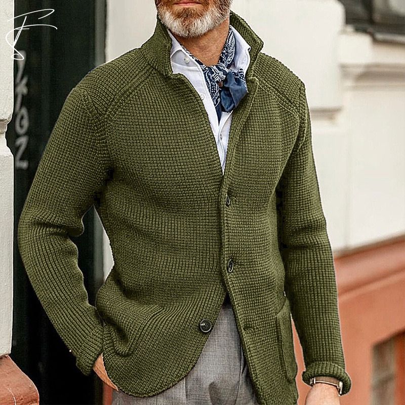 Pierre Cotton Structured Knit Cardigan for Men Premium Comfort and Versatile Style