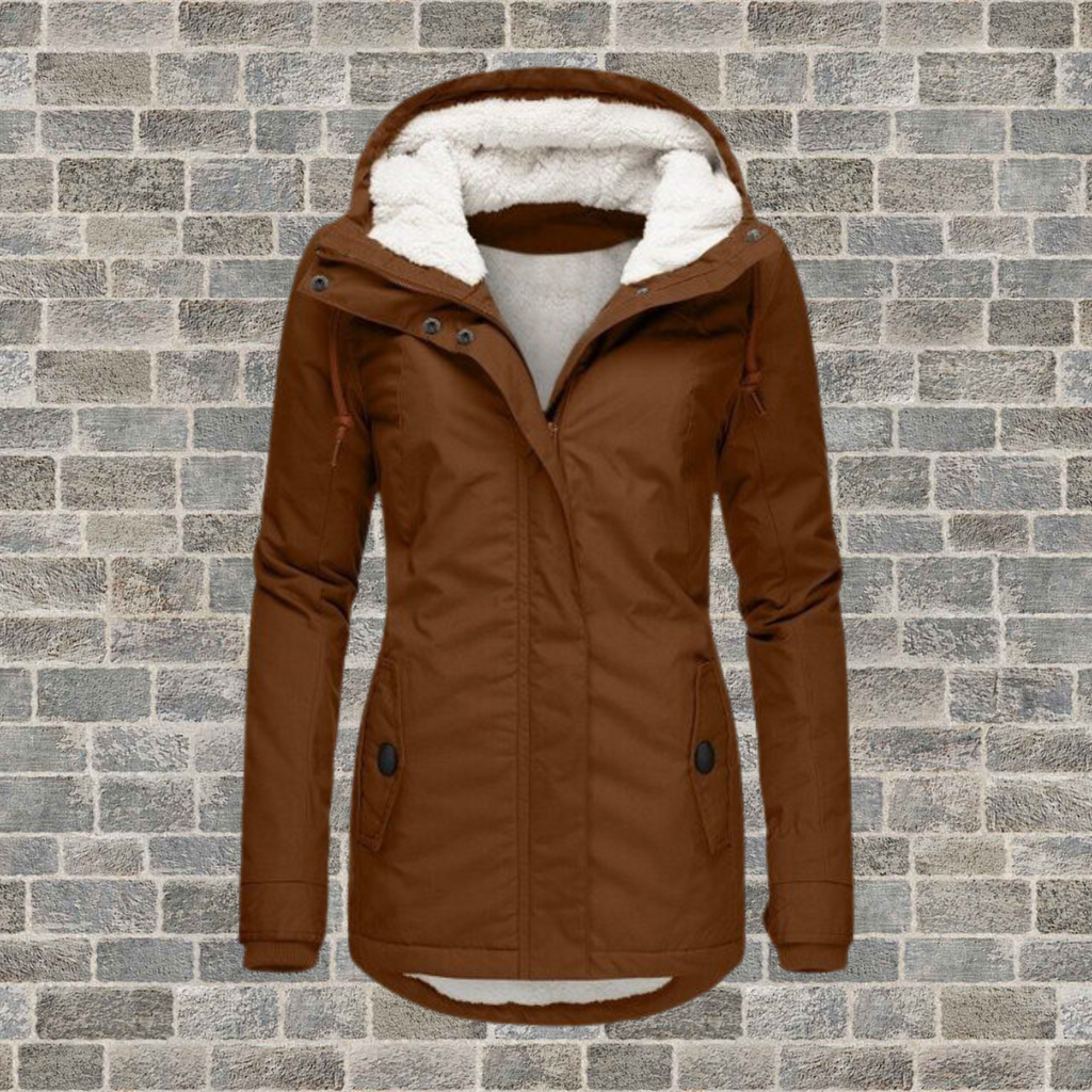 Street-wave Belle Cotton Pleated Hooded Jacket For Women Cozy Stylish Easy Care Outerwear