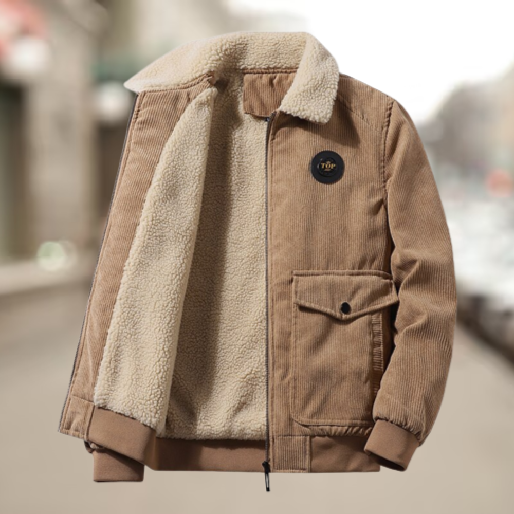 Street-Wave Corduroy Jacket With Cozy Fleece Lining Warm Winter Outerwear For Men And Women
