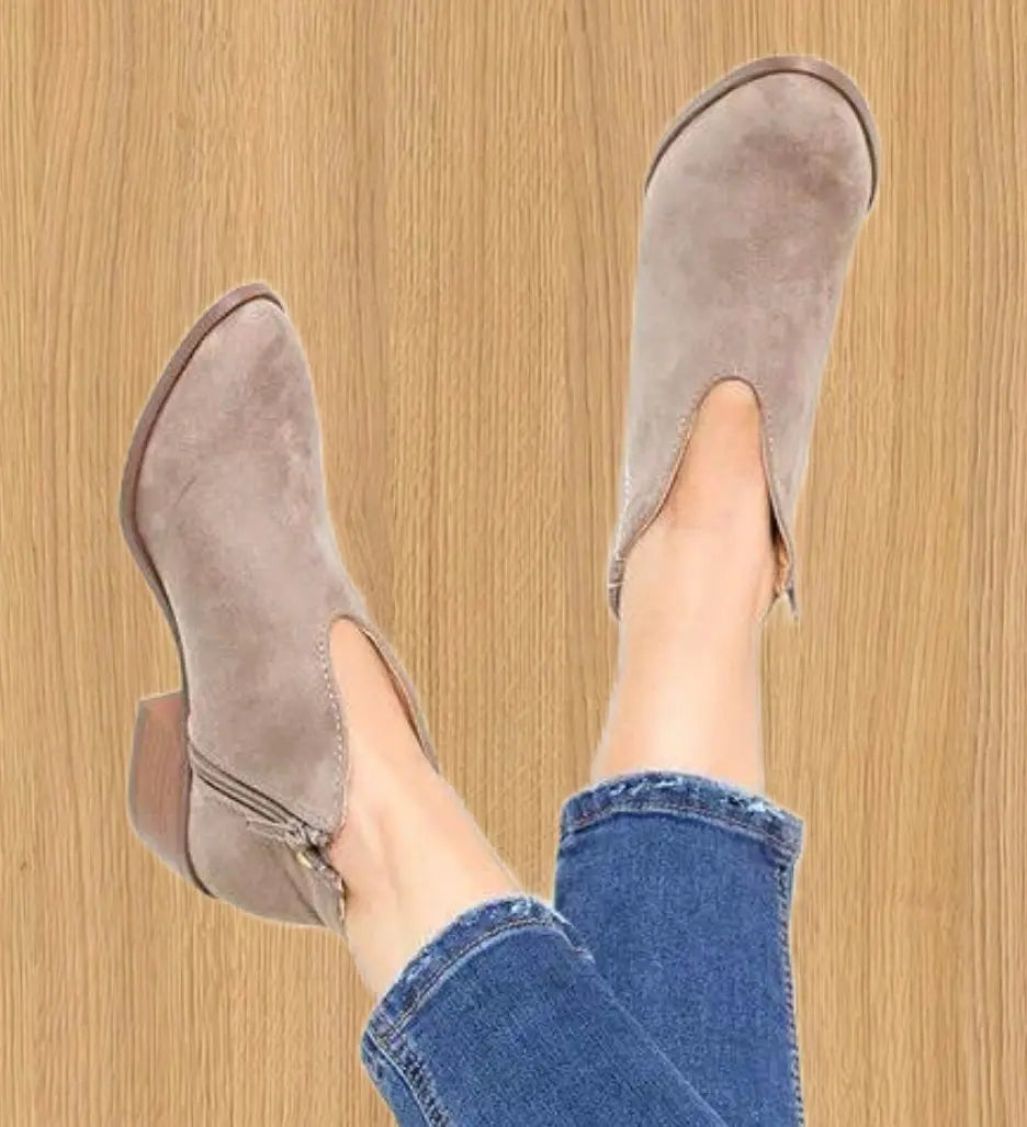 Street Wave VCut Black Ankle Boots For Women All Day Comfort