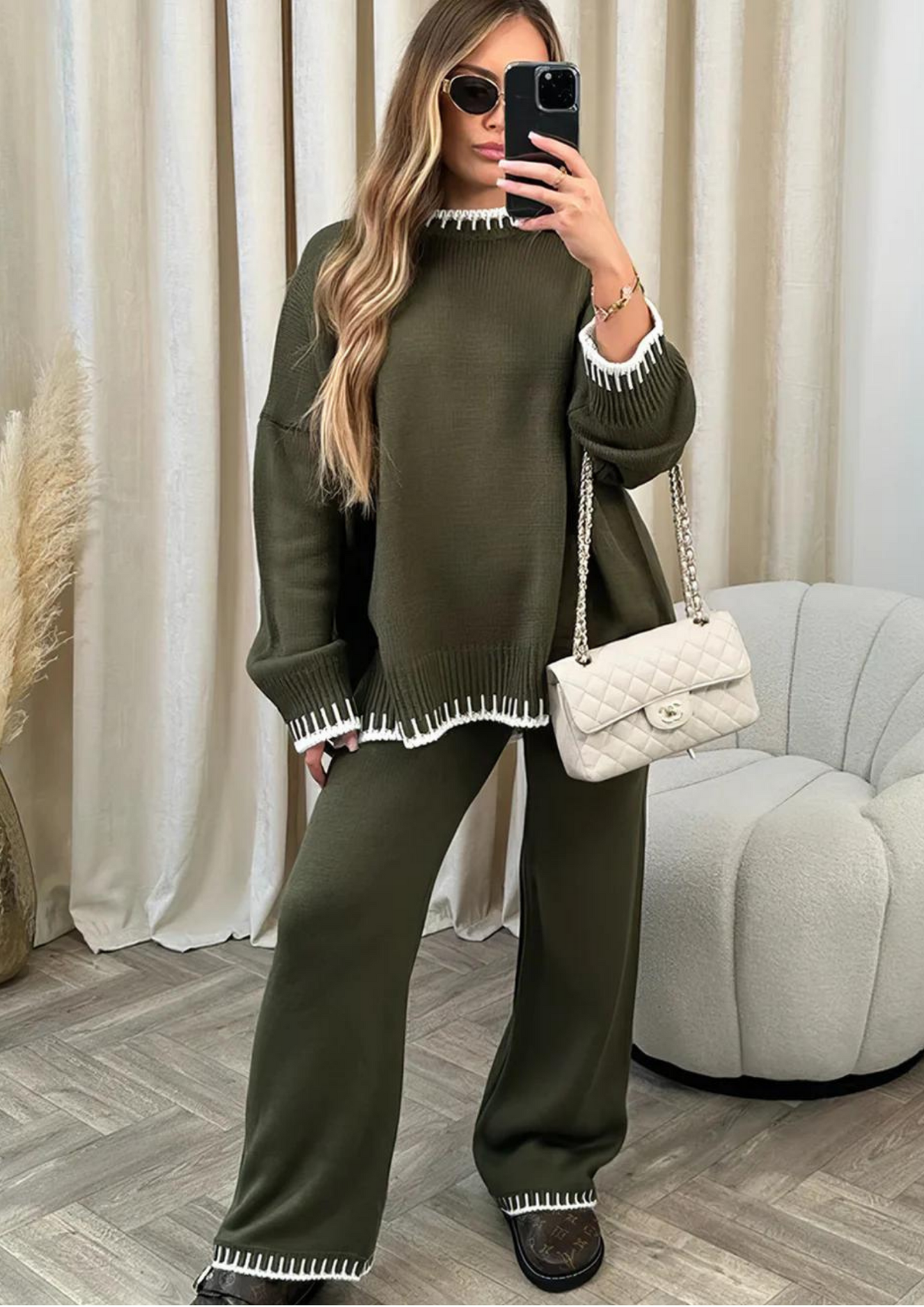 Street-wave Womens Loungewear Set With Wide-Leg Pants And Cozy Pullover For Relaxed Everyday Comfort And Style