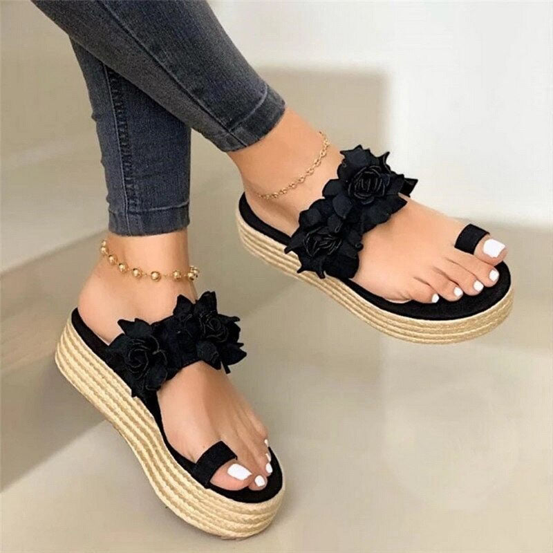 Street-Wave Orthopedic Women's Sandals With Floral Appliques For Fashionable Women All Day Comfort