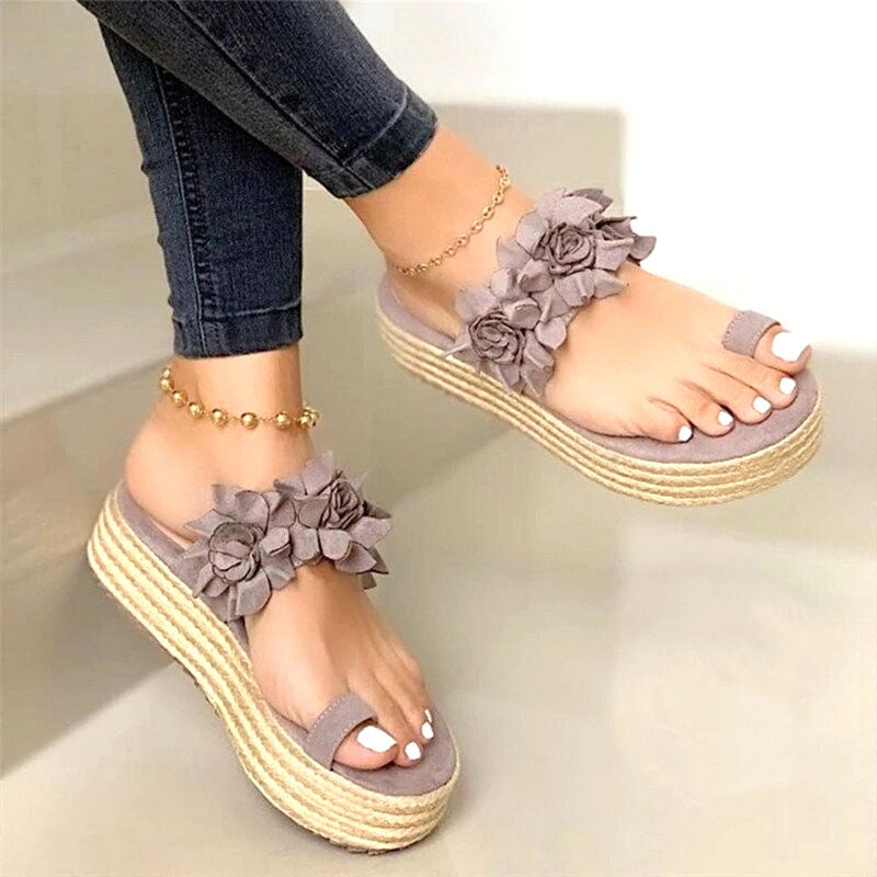 Street-Wave Orthopedic Women's Sandals With Floral Appliques For Fashionable Women All Day Comfort
