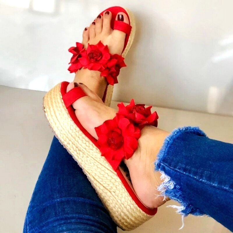 Street-Wave Orthopedic Women's Sandals With Floral Appliques For Fashionable Women All Day Comfort