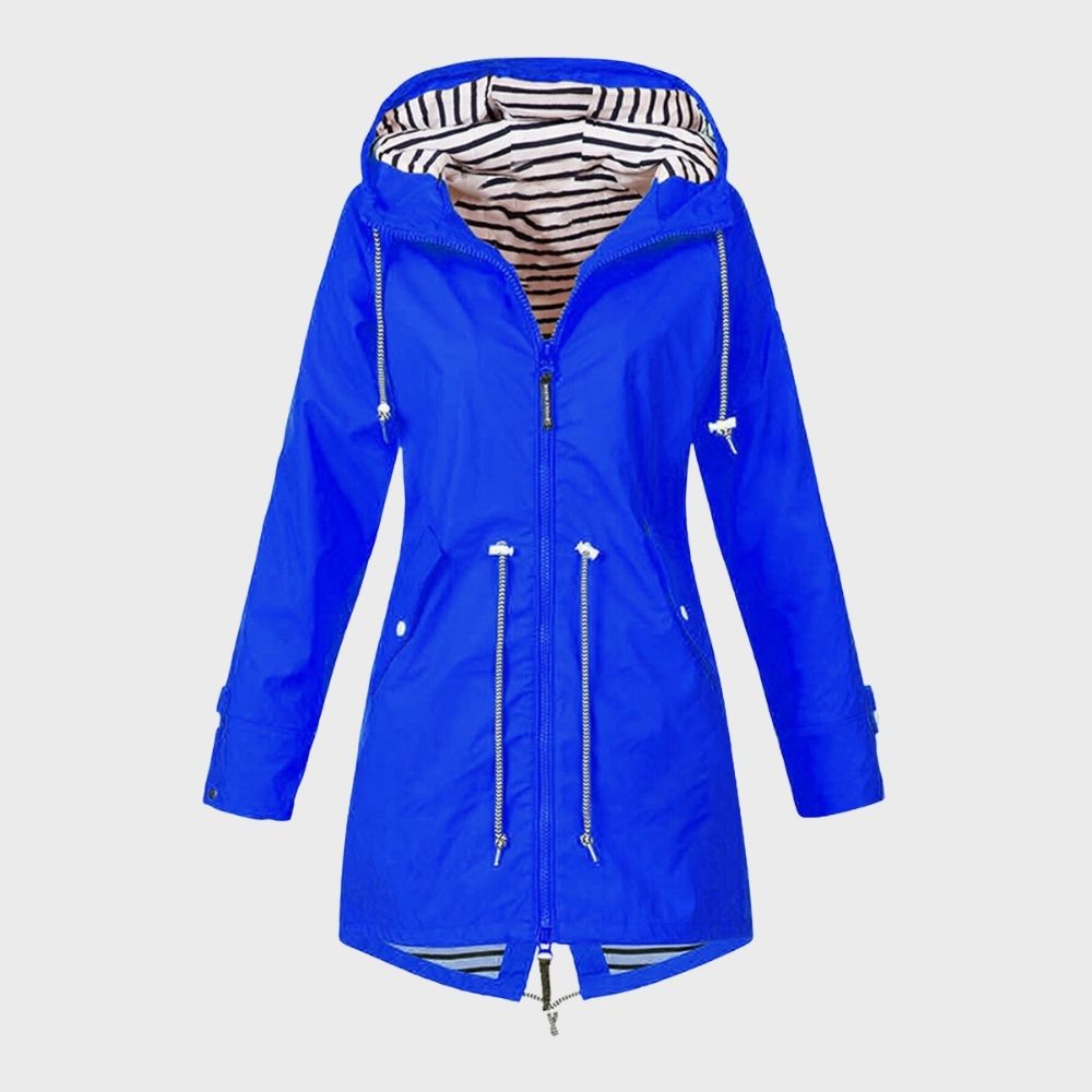 Street-Wave Women's Long Waterproof Hooded Raincoat - Durable All-Weather Protection