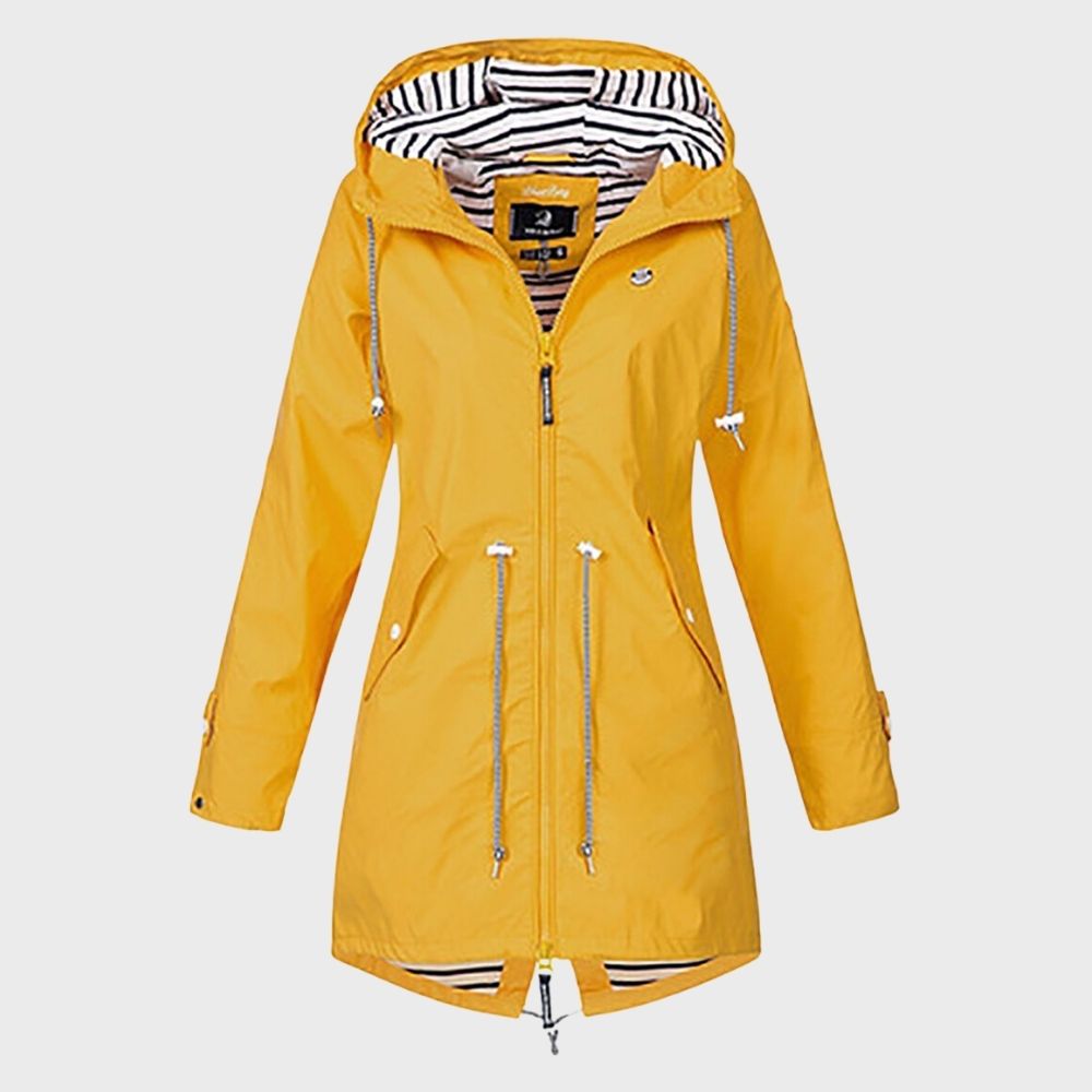 Street-Wave Women's Long Waterproof Hooded Raincoat - Durable All-Weather Protection