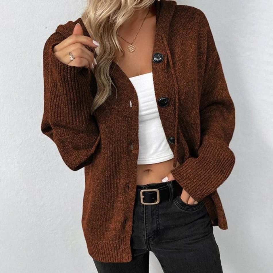 Street-Wave Knit Cardigan For Women With Buttons Soft Cozy Material Relaxed Fit Everyday Comfort