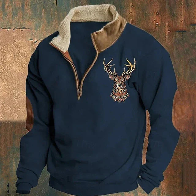 Street-Wave Mens Quarter Zip Pullover Premium Warmth and Comfort for Cold Days Ideal for Outdoor and Everyday Wear