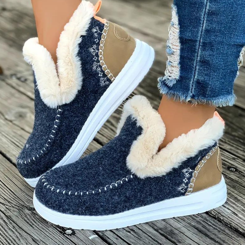 Street Wave Women Winter Boots With Cozy Fur Lining For Cold Days Trendy Warm Footwear