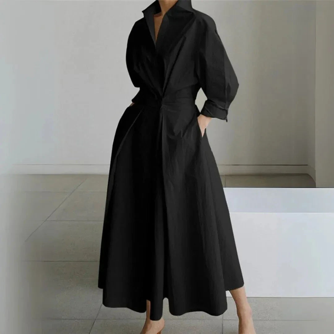Waylynn Valencia Cinched Shirt Dress With Long Sleeves For Women Timeless