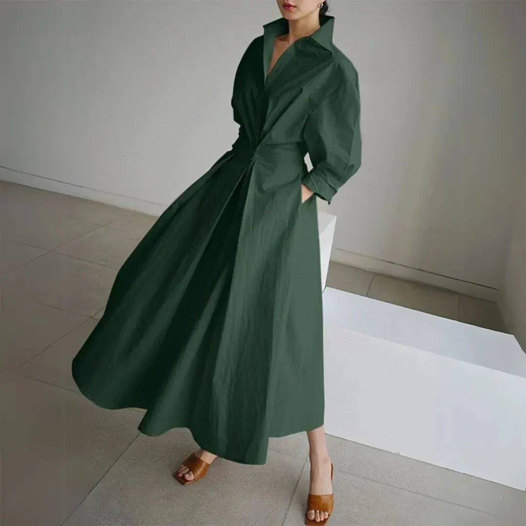 Waylynn Valencia Cinched Shirt Dress With Long Sleeves For Women Timeless