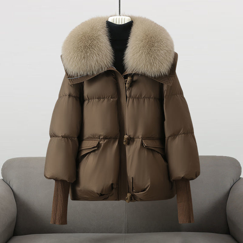 Street Wave Women Padded Winter Jacket With Fur Collar