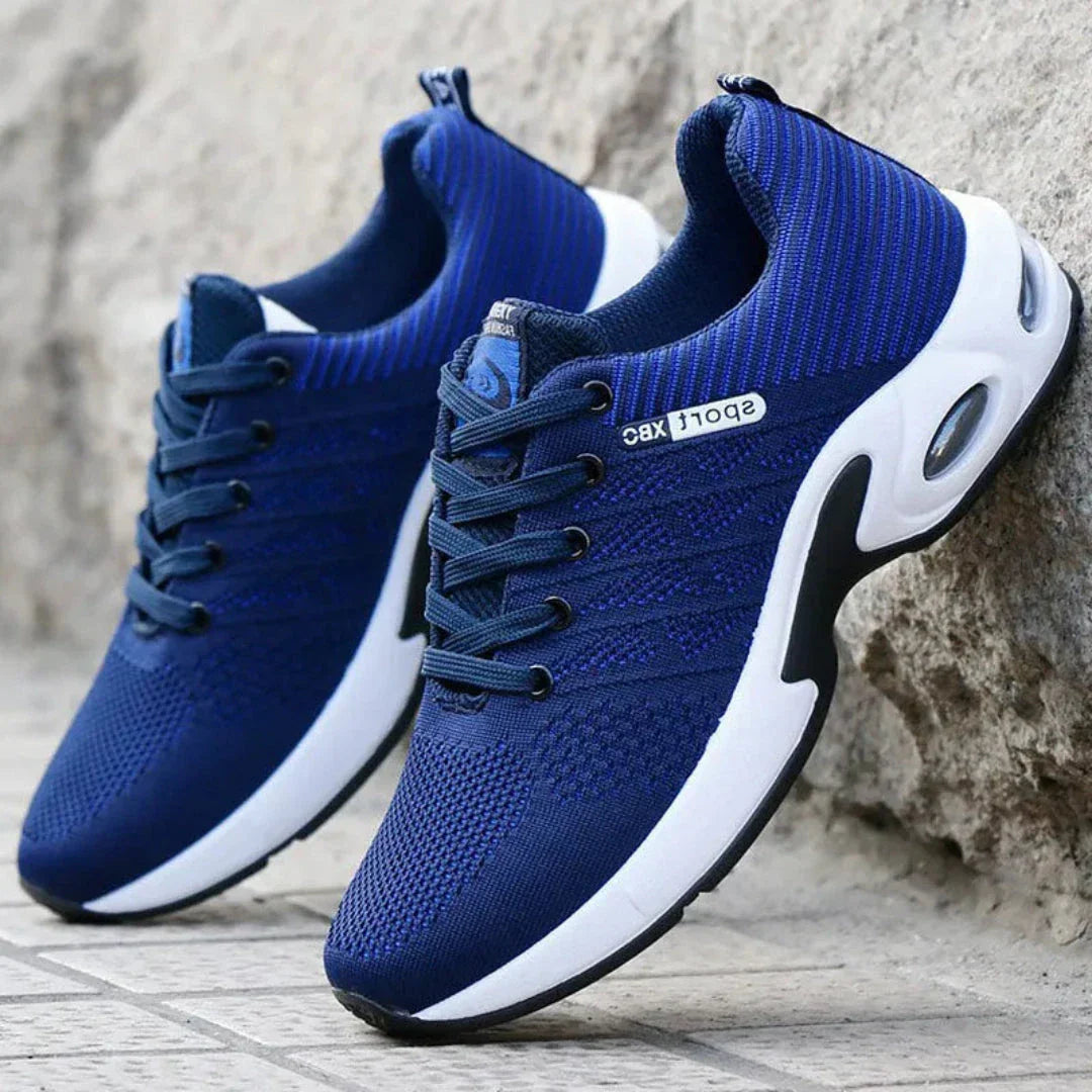 Street-Wave Van Lightweight Men's Running Sneakers With Striped Knit Mesh Upper And Cushioned Midsole