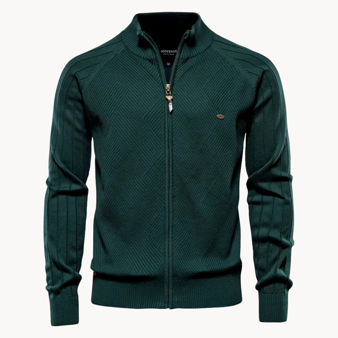 Street-wave Hybrid Jacket For Men Modern Versatile Cotton Knit With Smooth Finish