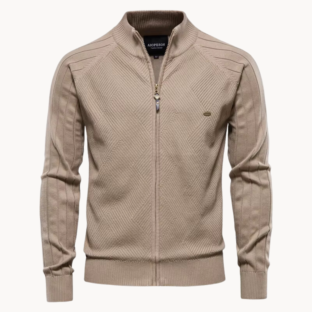 Street-wave Hybrid Jacket For Men Modern Versatile Cotton Knit With Smooth Finish
