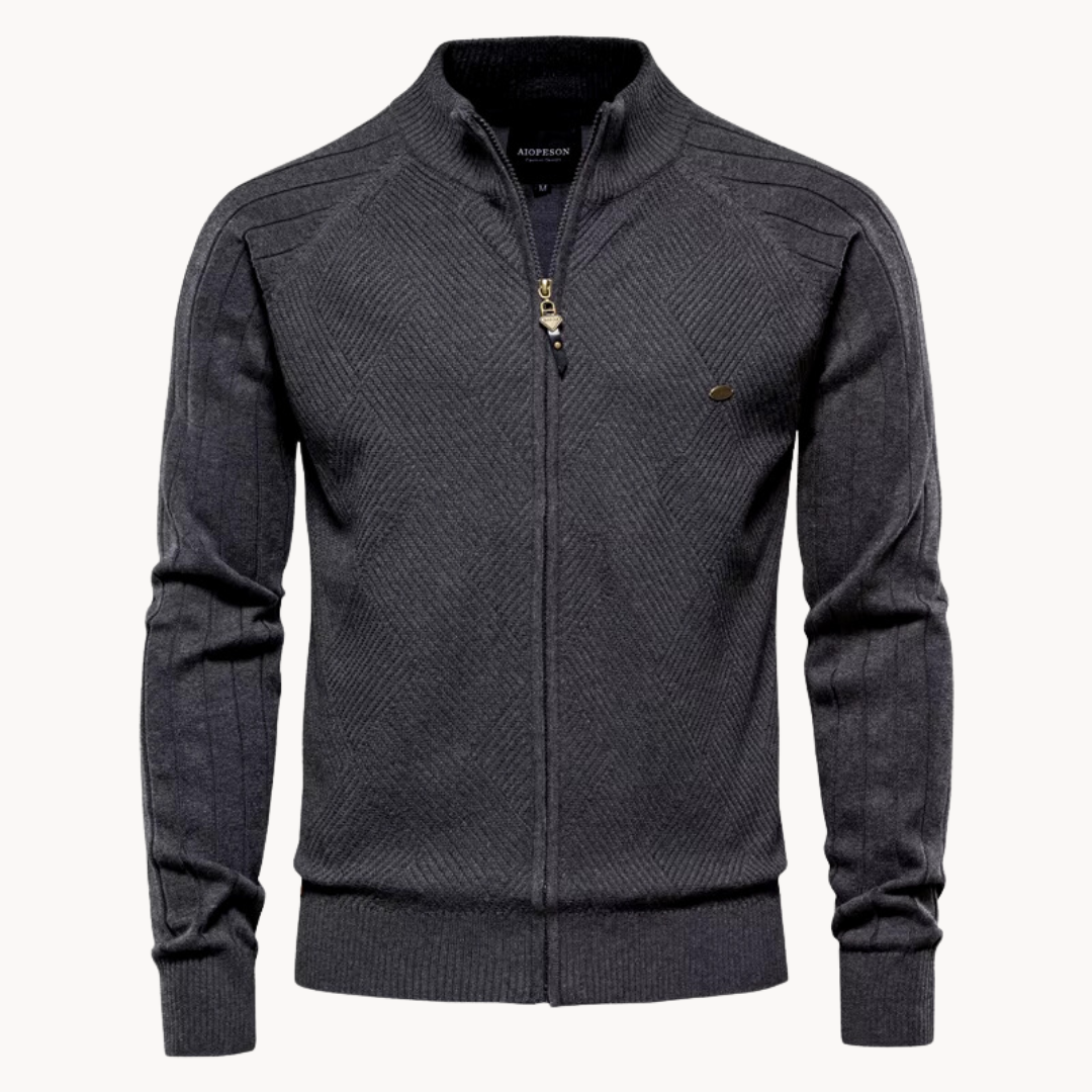 Street-wave Hybrid Jacket For Men Modern Versatile Cotton Knit With Smooth Finish