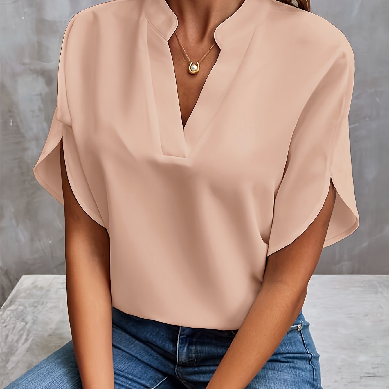 Streetwave Elegant Blouse For Women Airy Cotton Blend Comfortable Spring Top Perfect For Work And Casual Wear