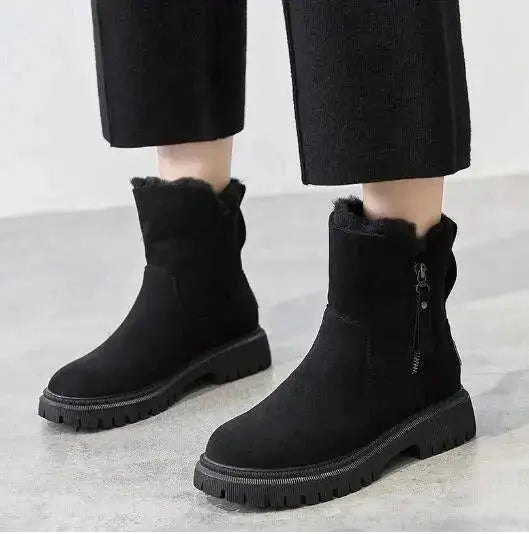 Velvet Snow Boots For Women Street Wave Warm Cozy Winter Footwear