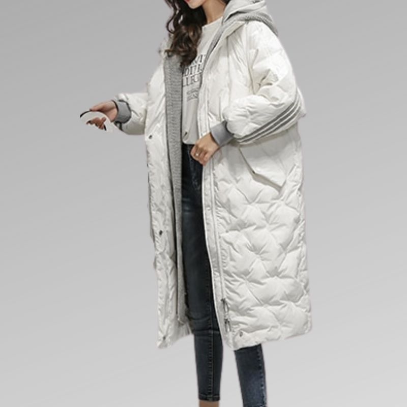 Hannah Luxurious Long Coat For Confident Women By Streetwave Premium Puffer Overcoat