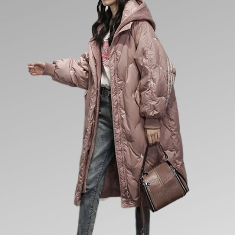 Hannah Luxurious Long Coat For Confident Women By Streetwave Premium Puffer Overcoat