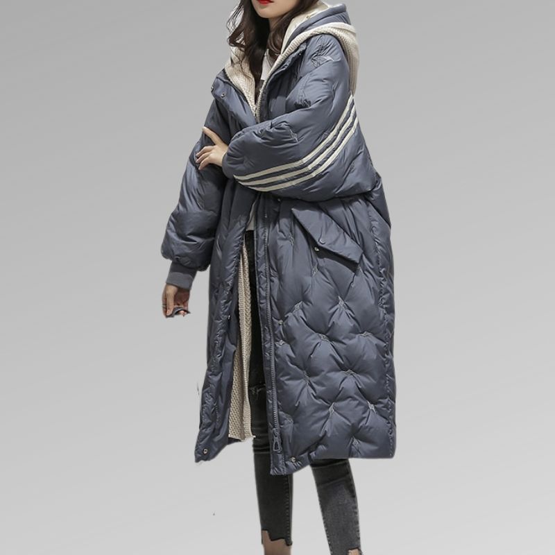 Hannah Luxurious Long Coat For Confident Women By Streetwave Premium Puffer Overcoat