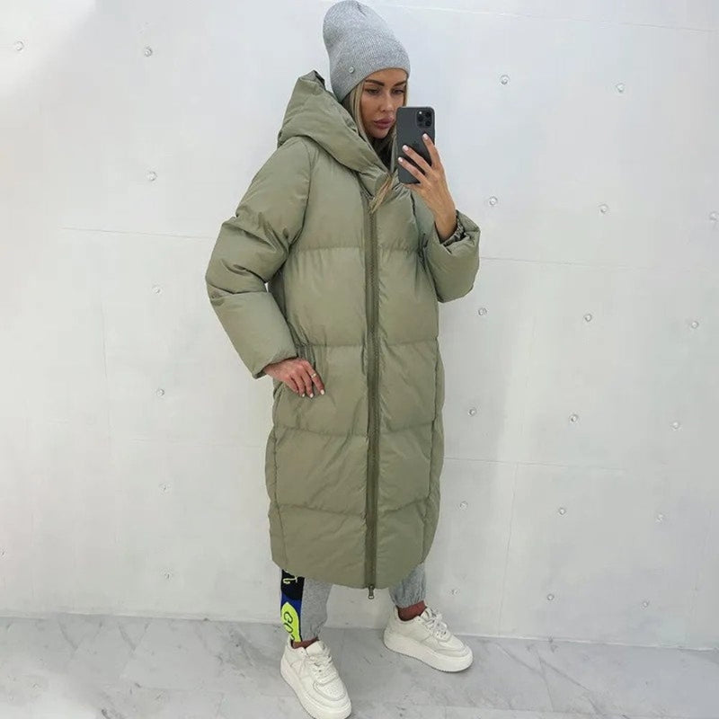Kim Women Long Puffer Coat Ultra Warm Insulated Hooded For Cold Weather Stylish Everyday City Women Coat