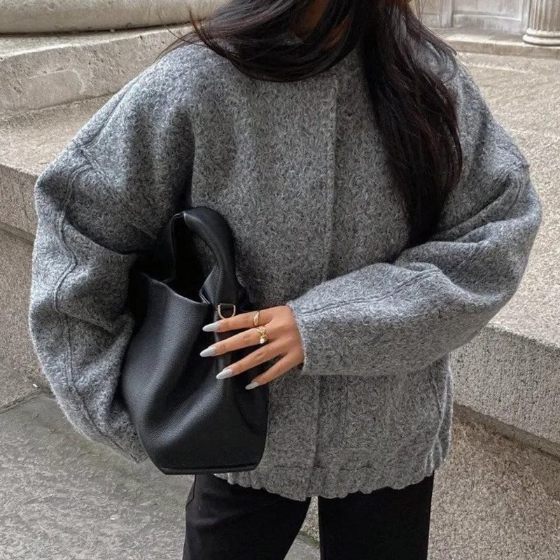 Avelena Womens Oversized Bomber Jacket For Fall Winter Trendy Cozy Warmth Street Wave
