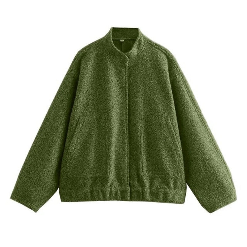 Street-wave Women's Oversized Bomber Jacket For Fall And Winter Cozy Comfort And Trendy Style