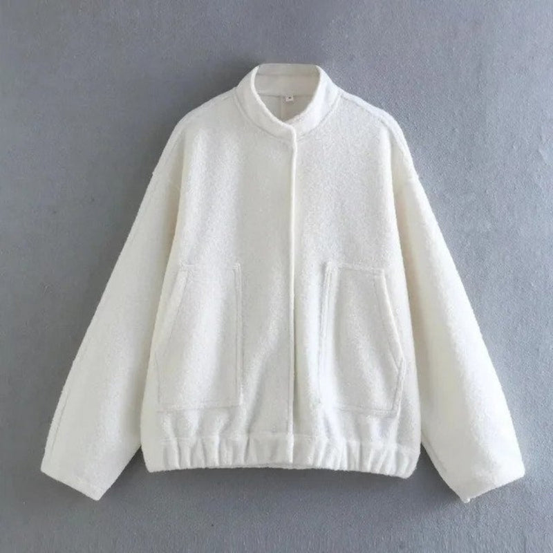 Avelena Womens Oversized Bomber Jacket For Fall Winter Trendy Cozy Warmth Street Wave