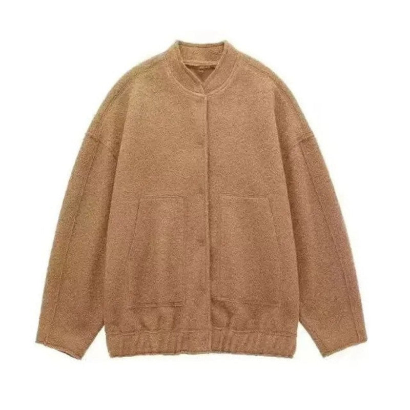 Avelena Womens Oversized Bomber Jacket For Fall Winter Trendy Cozy Warmth Street Wave